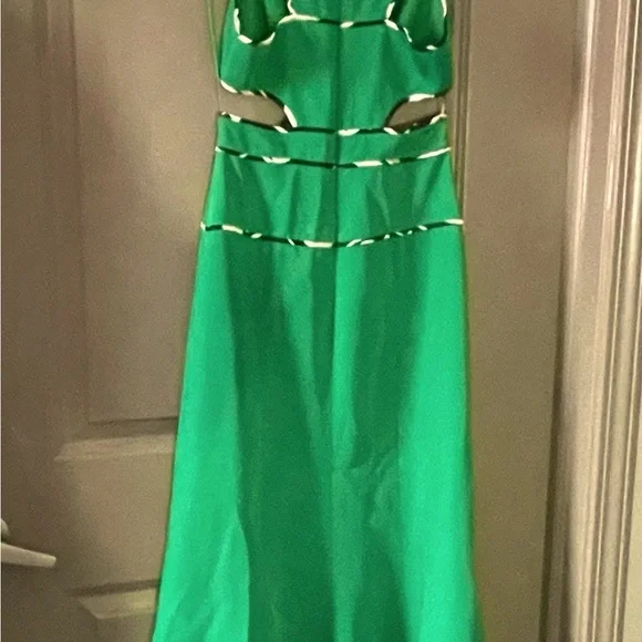 green emerald velvet dress Printed Pleated Cutout Dress – BCBGMAXAZRIA